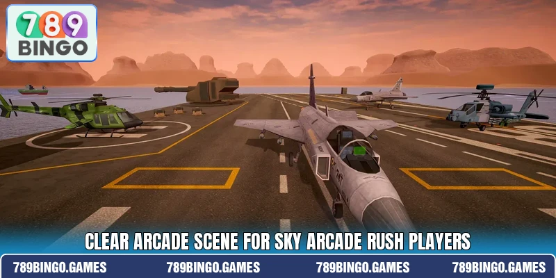 Clear arcade scene for Sky Arcade Rush players