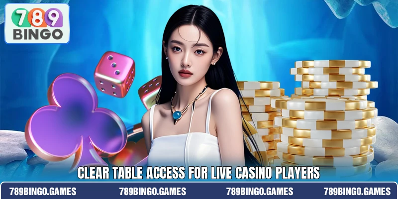 Clear table access for live casino players Clear table access for live casino players