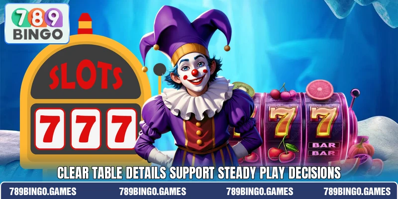 Clear table details support steady play decisions