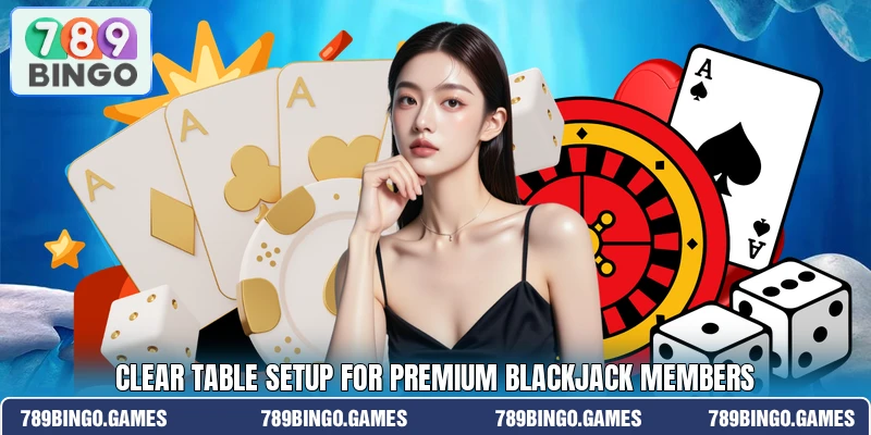 Clear table setup for Premium Blackjack members
